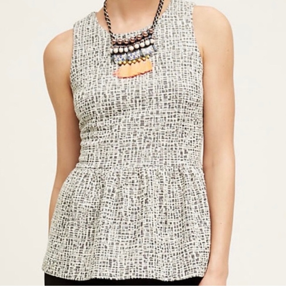 Amadi Texture Sleeveless Peplum Top